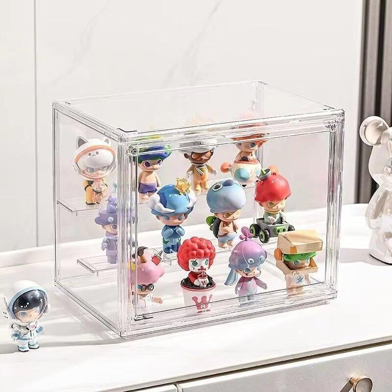 Acrylic Display Stand High Clarity Blind Box Organizer for Anime Collectibles Mini Figures Badge Holder Model Showcase Cabinet
