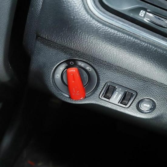 For 2011- Dodge Charger ABS Red Interior Headlight Switch Button Cover Trim
