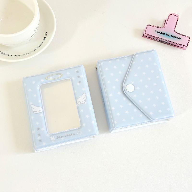 Cartoon 40 Pockets Angel Wings Photo Card Pouch Style Album For 2.3x3.9 Inch Mini Handy Name Card K-pop Star Album With Button