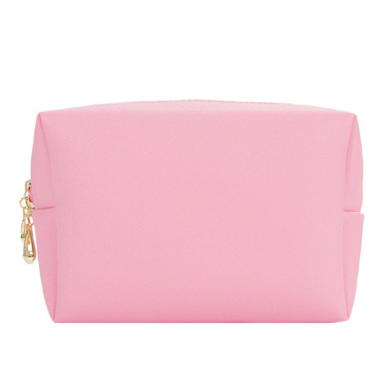 Cosmetic Bag Women Popular Product Pu Hand-Held Portable Square Waterproof Zipper Cute Travel Makeup Skincare Bag