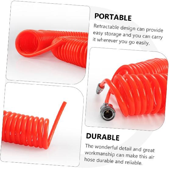 Durable Air Hose with Connector Flexible Airline for Air Compressors and Pneumatic Tools Compact Storage Design for Convenient Use