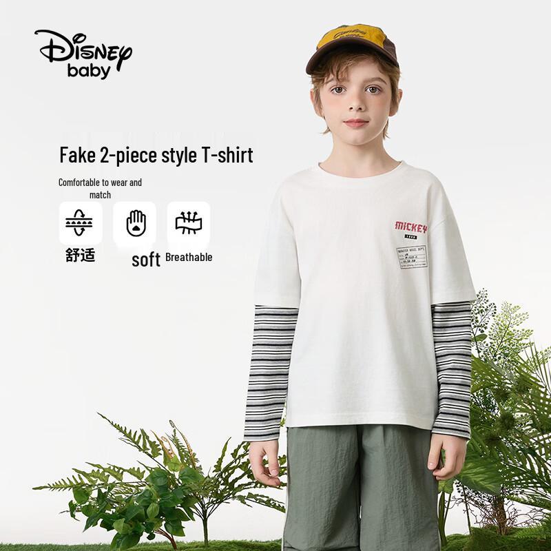 Disney Boys' Color-blocked Faux Two-piece Long Sleeve Tee