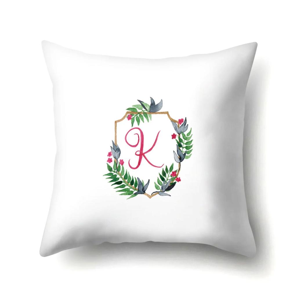 Creative Wreath Letter Pillowcase Office Cushion Cover Living Room  Waist