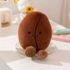 10/20cm Stuffed Brown Coffee Bean Plush Pillow Funny Food Cushion with Legs Smiling Face Plushie Home Office Decor Children Gift
