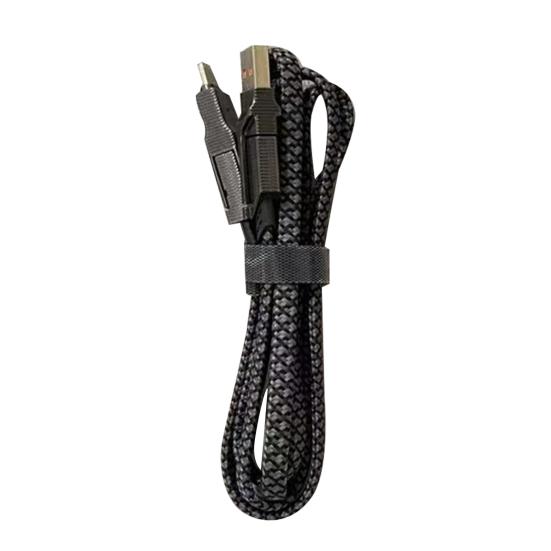 

25/100/150/200 СМ Зарядный кабель 4-в-1 PD 65 Вт USB Type-C 8-контактный портативный портативный мобильный телефон с быстрой зарядкой для планшета Плетеный кабель для передачи данных Проводной шнур Аксессуары для телефонов M чёрный