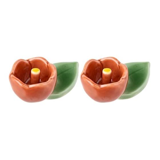 Chopstick Rest, Red, Approx. 3x2cm, Camellia Chopstick Rest, Red Camellia, 21309, Ceramic, Japan