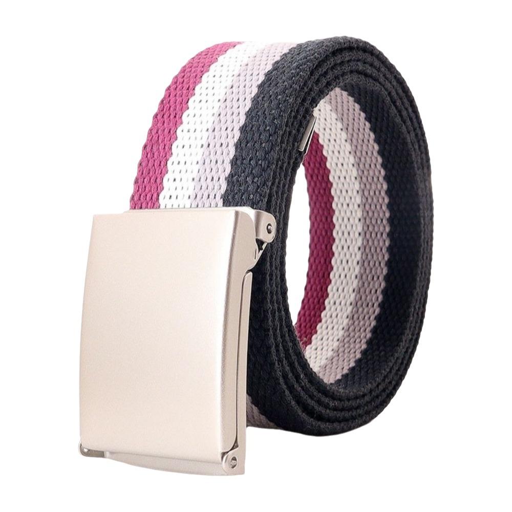 Stripe Canvas Waist Belt Metal Buckle Nylon Belt Fashion Men's Business Belt  Male