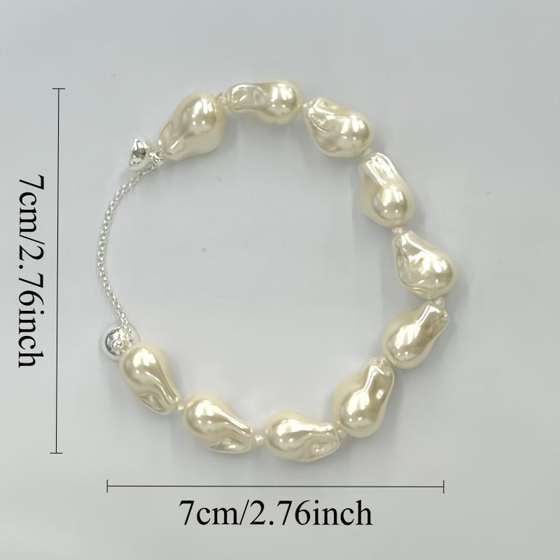 Vintage Unregelmäßiges Barockperlenarmband, Glänzendes Helles Perlenarmband, Elegante Accessoires für Damen, Muttertagsgeschenk