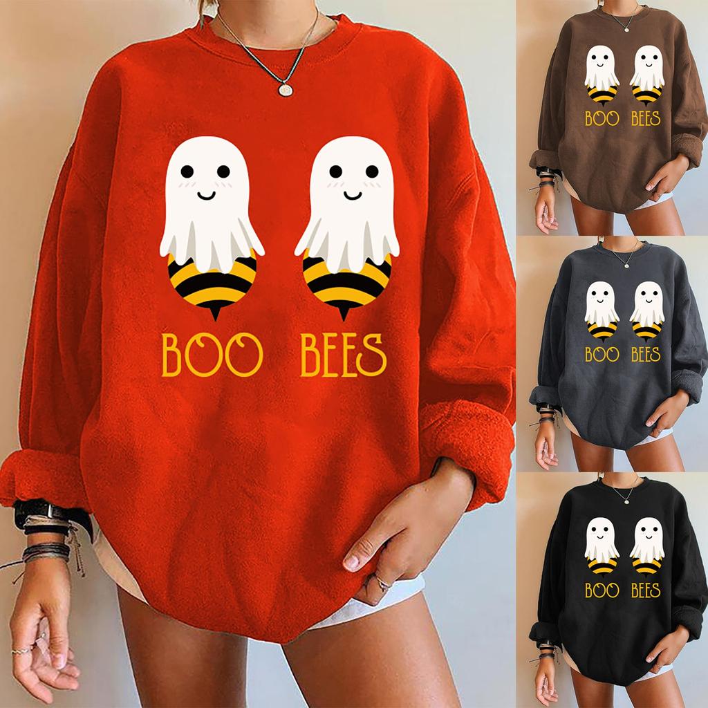 Halloween Long Sleeve Women's Sweatshirt Drop Shoulder Long Sleeve Women's Padde