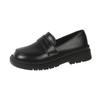 Spring and Autumn New Boys Leather Shoes Children Britain Style Black Casual Shoes for Girls Performance Slip-on Loafers