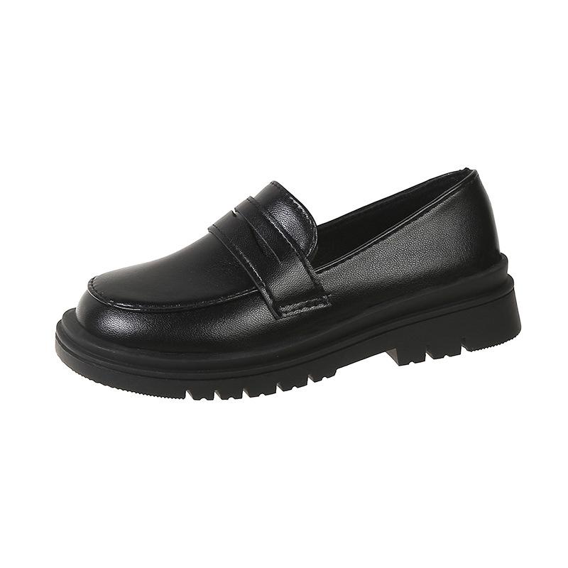 Spring and Autumn New Boys Leather Shoes Children Britain Style Black Casual Shoes for Girls Performance Slip-on Loafers