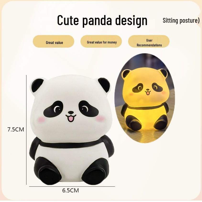 Panda Tap Night Light: Soft Atmosphere Light for Baby's Room and Girls' Bedrooms