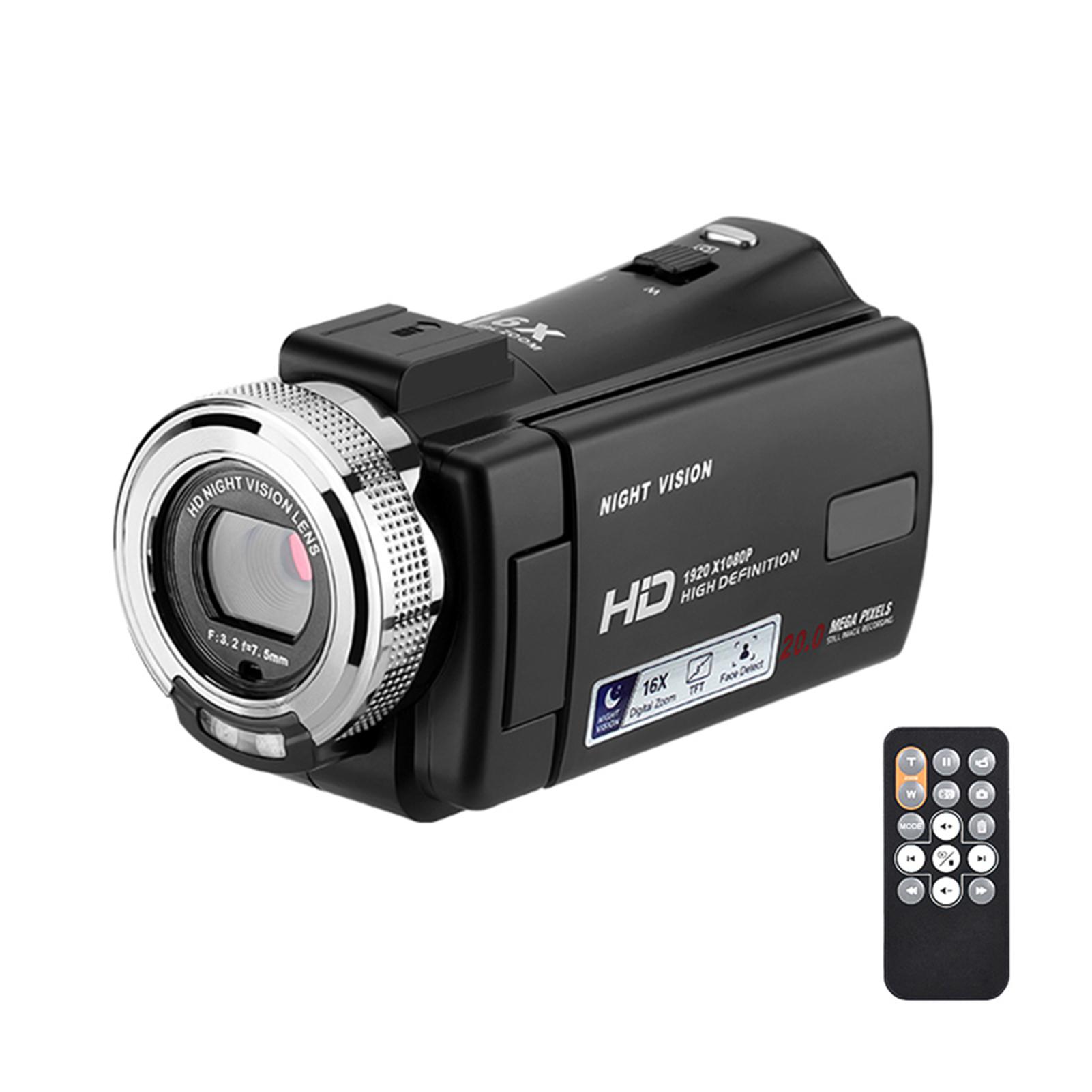 

1080P Full HD 16X Digital Zoom Recording Video Camera Portable Camcorder with 3.0 Inch Rotatable LCD Screen Remote With Remote Control чорний