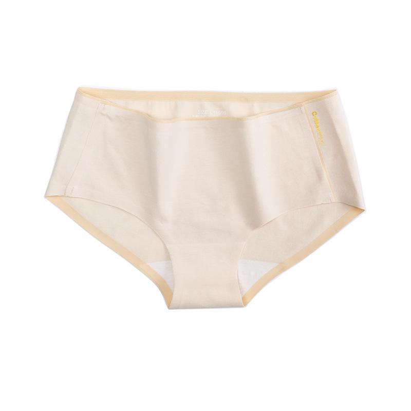 Women's Mid-rise Cotton Briefs with Antibacterial, Seamless, Cute, Solid-colour Triangle Panties