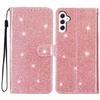 For Samsung Galaxy A25 5G (Global) (161.0 X 76.5 X 8.3mm) Glittery PU Leather Case Wallet Stand Anti-scratch Phone Cover