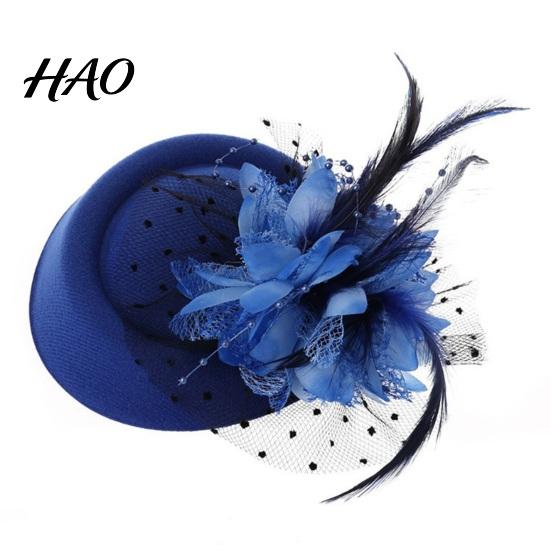 Pillbox Hat Exquisite Sweet Fascinator with Hair Clip Decorative Anti-fall Faux Feather Flower Mesh Veil Accessories Cocktail Headwear