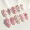 Cute Sweet Bow Press On Nails Fake Nails Set Artificial Art Nails Finger Manicure For Women And Girls