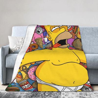 T-The Simpsons Warm Soft Blankets  Girls Boys Plush Throw Blanket Novelty Couch Chair Flannel Bedspread Sofa Bed Cover