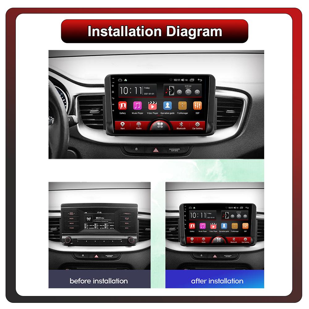 2Din Android Car-Play Car Radio,KIA Ceed 2019-2021,Multimedia Player Head Unit Stereo GPS Navigation BT WIFI,1+16GB