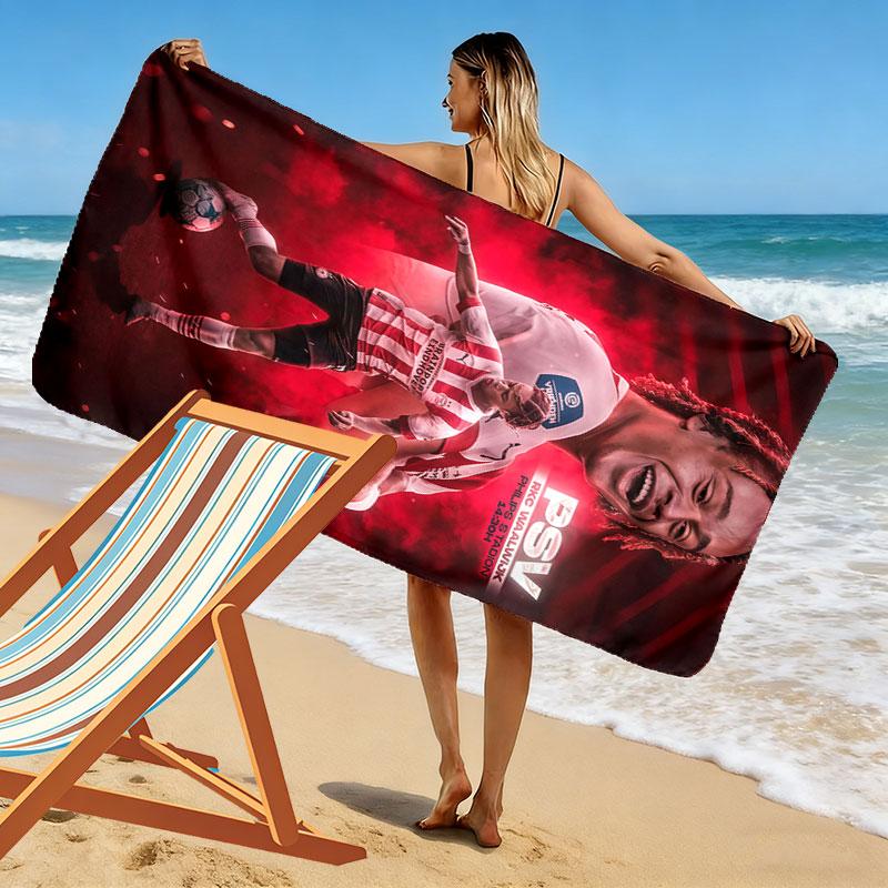 Asciugamano da Spiaggia PSV Eindhoven, Asciugamano Grande Morbido Asciugatura Rapida per Spiaggia Campeggio Nuoto