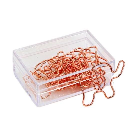 Decorative Metal Clips 10PCS Rose Gold Paper Clips, Cartoon Shape Stationery Gifts for Office Workers Bookmarks, Creative Documents Organizers