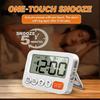 Digital Alarm Clock with 99:59 Down Count, Two Alarm Functions, Foldout Stand and Wall Hanging for Kitchen Office Use Daily Indoors