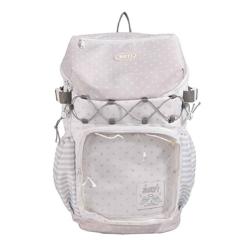 Schoolbag Japanese junior high school backpack for girls and students Large capacity two-dimensional double shoulder transparent pain bag backpack