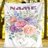 Floral Bouquet Outdoor Customize Your Name Blanket Soft Lightweight Multiseason Use For Travel Camping Picnic Sofa Office Bed Living Room Perfect Gift