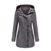 2022 Women's Plus Size Cotton Hooded Windbreaker - Spring/Autumn Loose Solid Color Coat