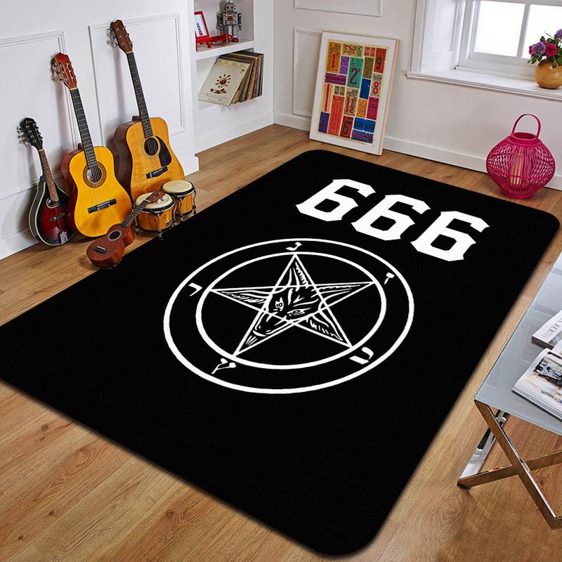 P-Pentagram Printed Carpet Fashion Yoga Mat Non-Slip Carpet Bedroom Decoration Outdoor Carpet Bedroom Birthday Gift