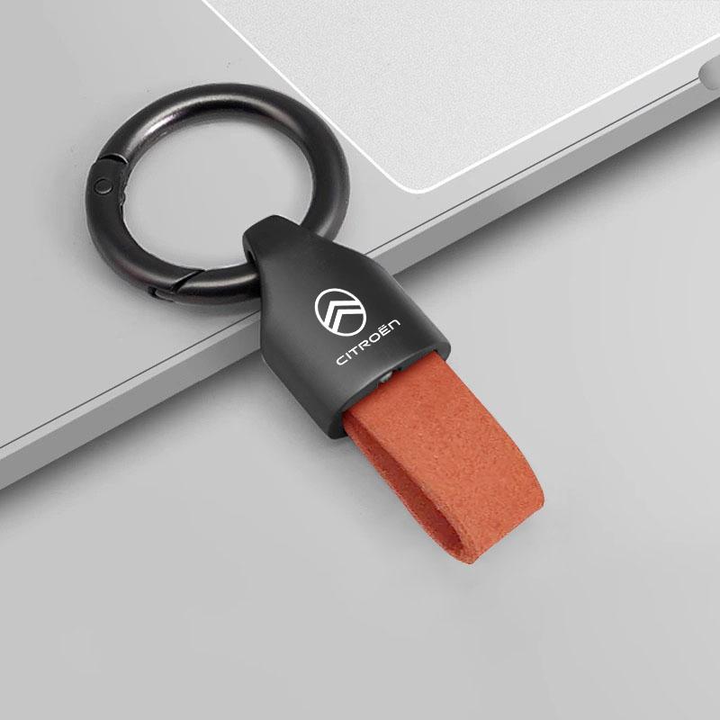 Bil Logotyp Nyckelring Mocka Nyckelring Nyckelring För Citroen C4 C3 C5 C5X e-C4 X e-C3 C-Crosser C-Elysee C1 Berlingo C6 C2 Tillbehör