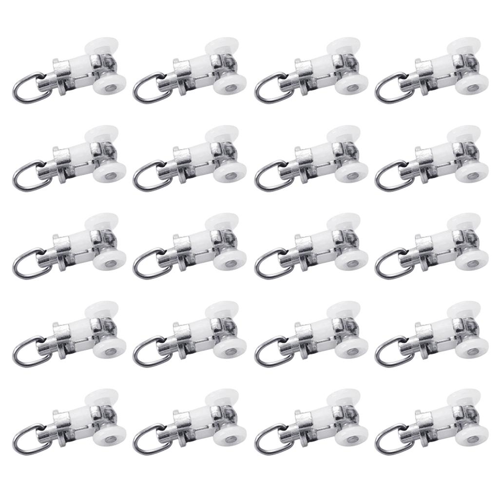 20pcs Aluminum Alloy Curtain Gliders For Ceiling Mounting And Noise Reduction In Any Room Curtain Movement