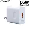 FONKEN 66W USB Charger Plug Super Charge Fast Charger Travel Apdater For Huawei P50 P40 P30 Mate 40 Pro Honor 50