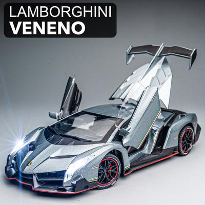 1:24 Lamborghinis Veneno Süper Araba Alaşımlı Döküm Oyuncak Araba Modeli Ses ve Işık Çocuk Oyuncak Koleksiyonları Doğum Günü hediyesi