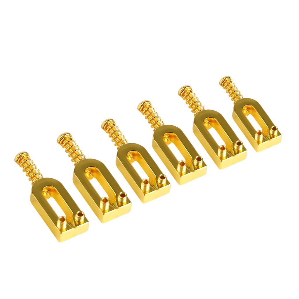 6Pcs Electric Guitar Tremolo Bridge Saddle U Shaped String Tuning Screw Saddle Accessory
