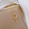 Star Moon Tassel Light Luxury Temperament Gorgeous Full Diamond Necklace Female Versatile Collarbone Chain Titanium Steel Chain