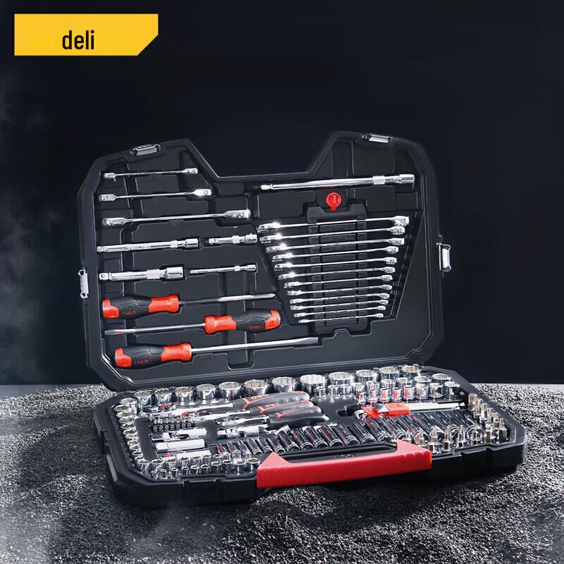 Deli 150-Piece Ratchet Wrench & Socket Tool Set