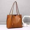 Borsa da Donna in Vera Pelle di Grande Capacità Monospalla Sottospalla Moda Tutto-in-uno Pendolare Primo Strato Pelle Bovina Semplice Tendenza Borsa Tote