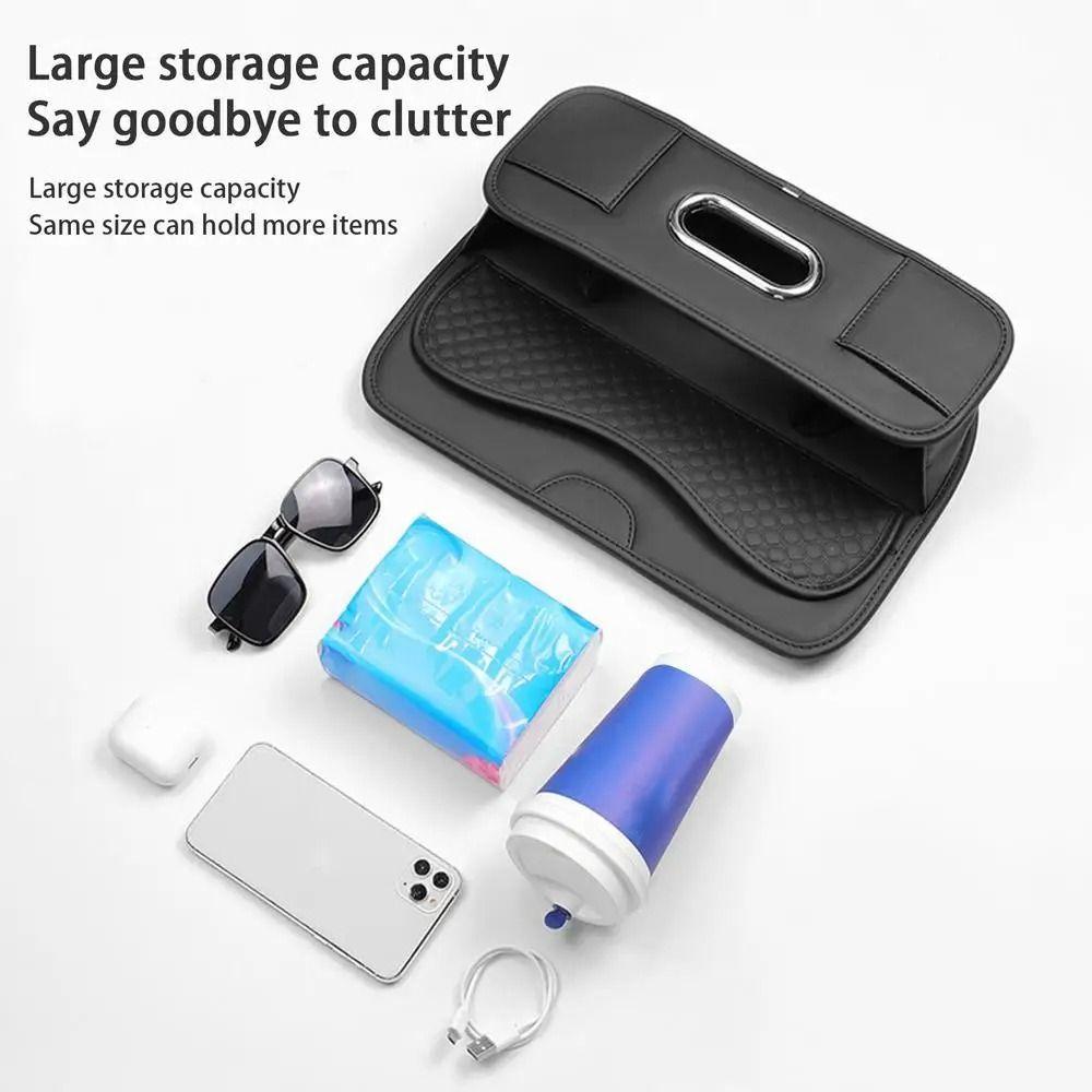Partition Design Car Backseat Storage Box Water-proof Space Saving Vehicle Tissue Box Universal Anti-wear Car Drink Cup Holder