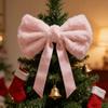 Large Pink Fluffy Bow Valentine's Day Decor for Gift Wrapping Christmas Tree Topper Cute Romantic Wall Door Decoration