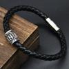 Men Leather Viking Bracelets Rune Charms Beads Valknut Amulet DIY Bracelets Bangles Jewelry