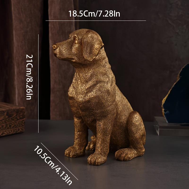 Golden Animal Series Ornament Toys: Simulated Pet Dog Decor for Living Rooms