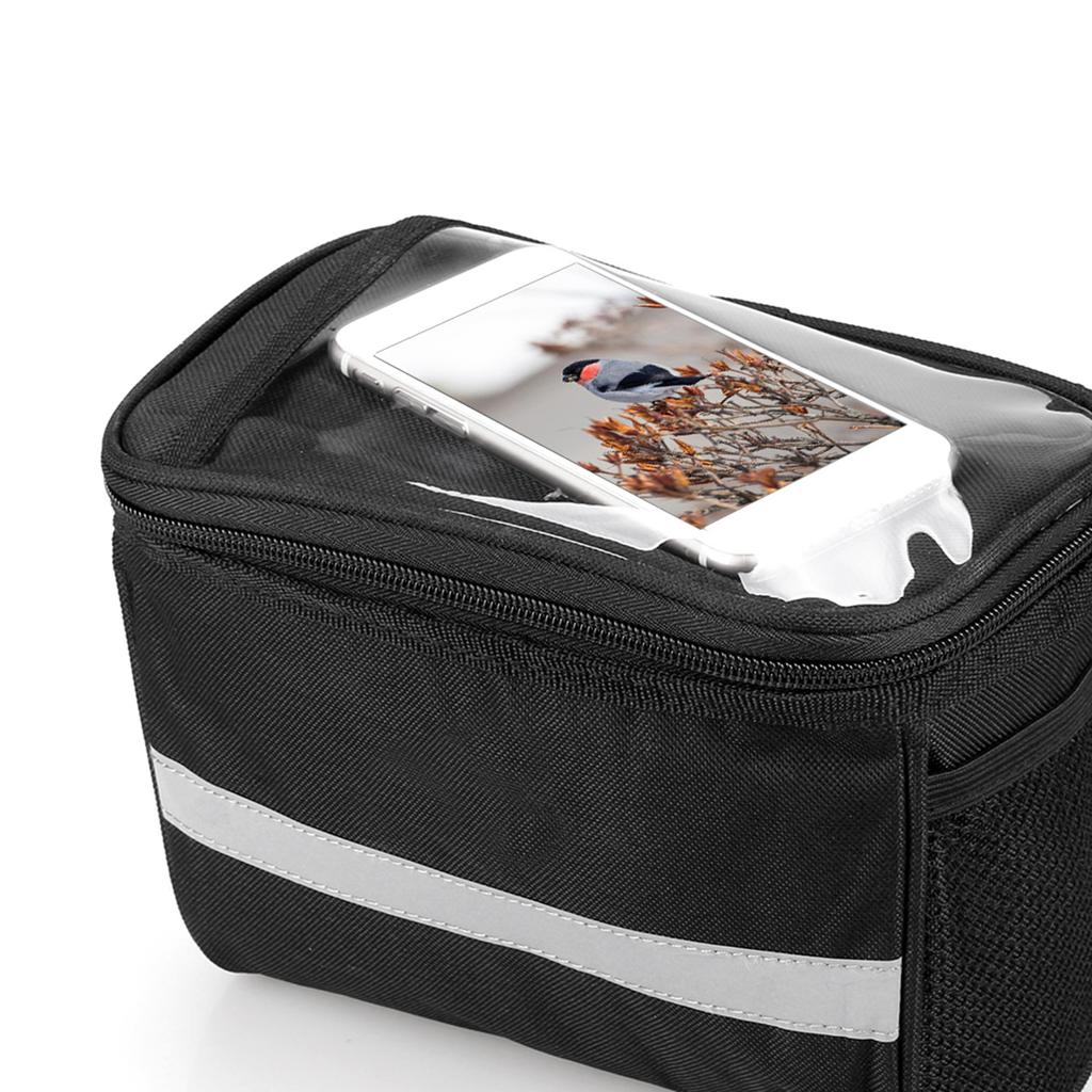 Cycle Bike Bicycle Insulated Front Bag MTB Bike Handlebar Bag Basket Pannier Cooler Bag with Reflective Strip