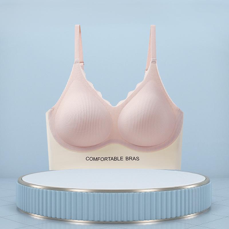Soft Lifting Fixed Cup, Seamless Back, No Steel Ring Support, Bra Thin Summer