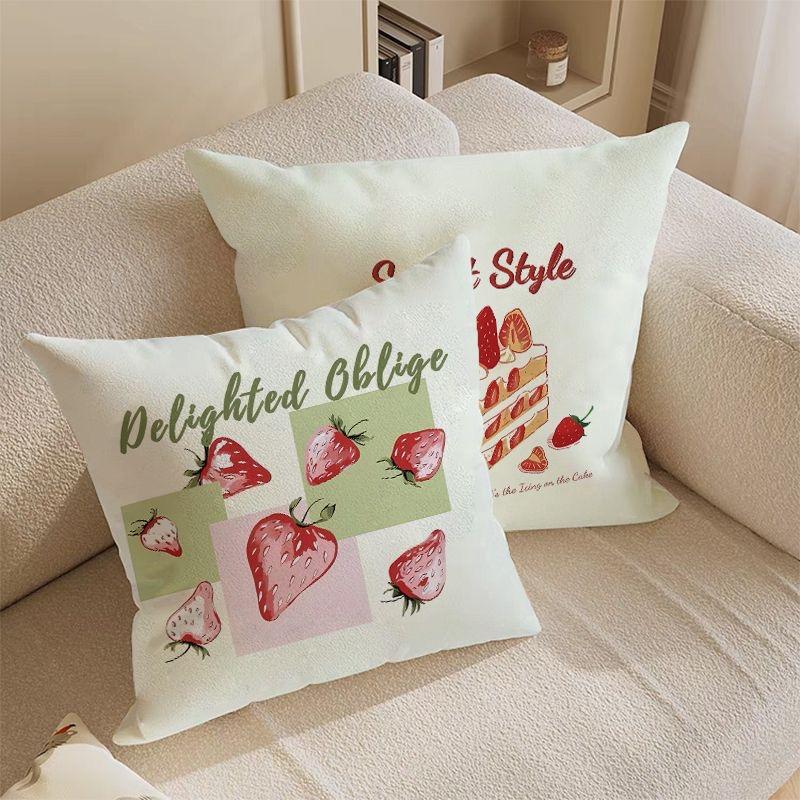 Erdbeerdessert Kissenbezug Ins Wind Kuchen Quadrat Schlafsaal Nickerchen Kissenbezug Sofa Wohnzimmer Kissenbezug