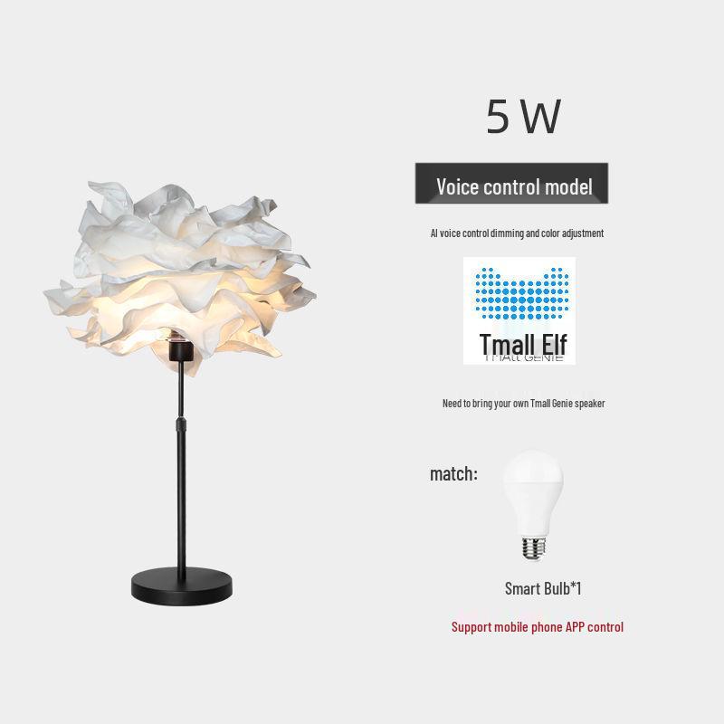 Cloud Straight Tube Floor Lamp with Paper Lampshade for Living Room, Bedroom, and Restaurant Decor.