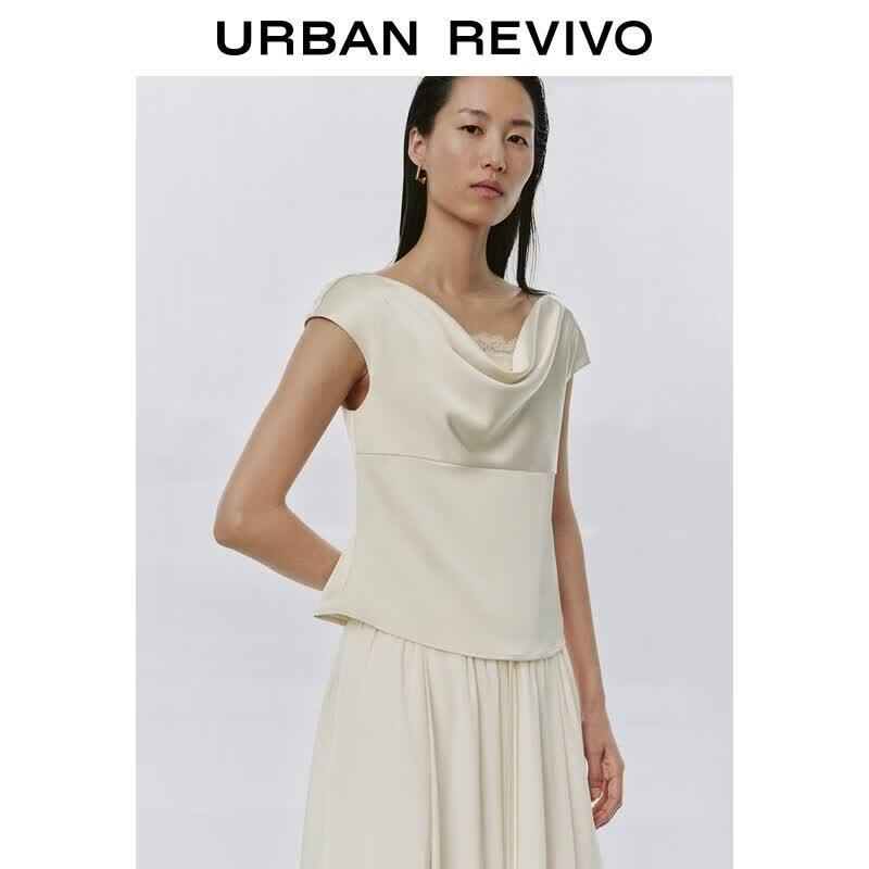 UR2026 Women's Elegant Cowl Neck Sleeveless Blouse