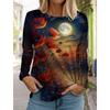Long sleeved T-shirt, sports shirt, printed women's top T-shirt