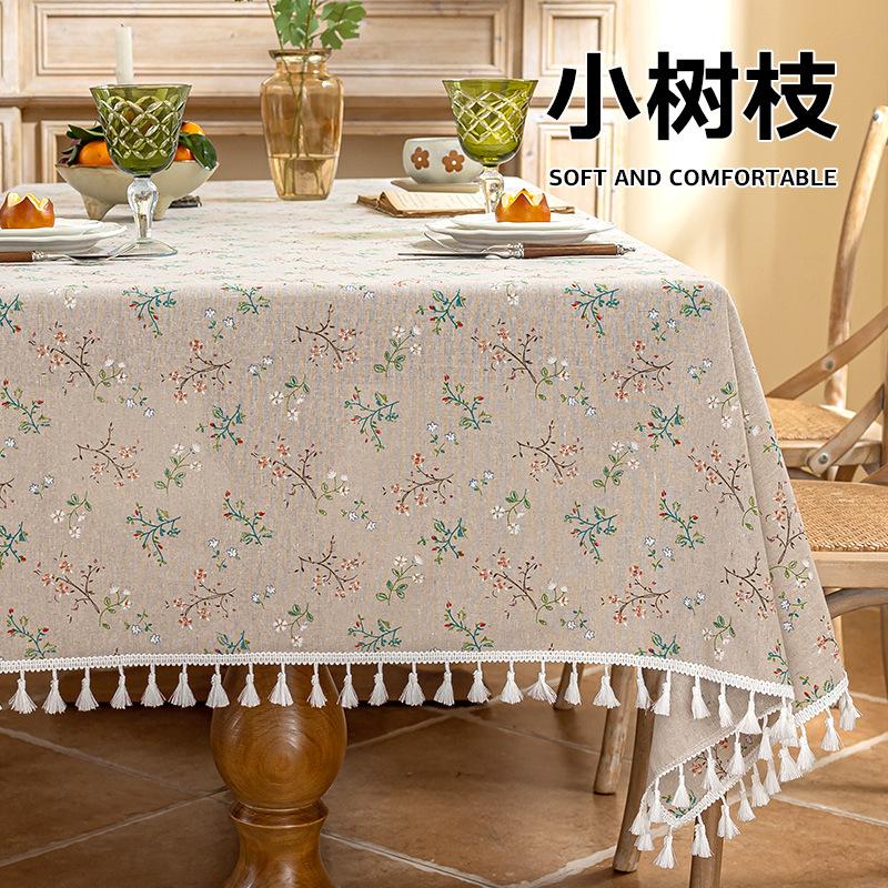 Dust-proof Decorative Coffee Table Cover Cloth Imitation Cotton and Linen Retro and Simple Tablecloth Home Restaurant Decoration