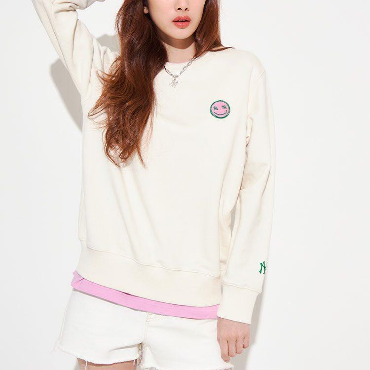 MLB Sweatshirts Unisex Cream Crew Neck Moderate Regular 3AMT00321-50CRS